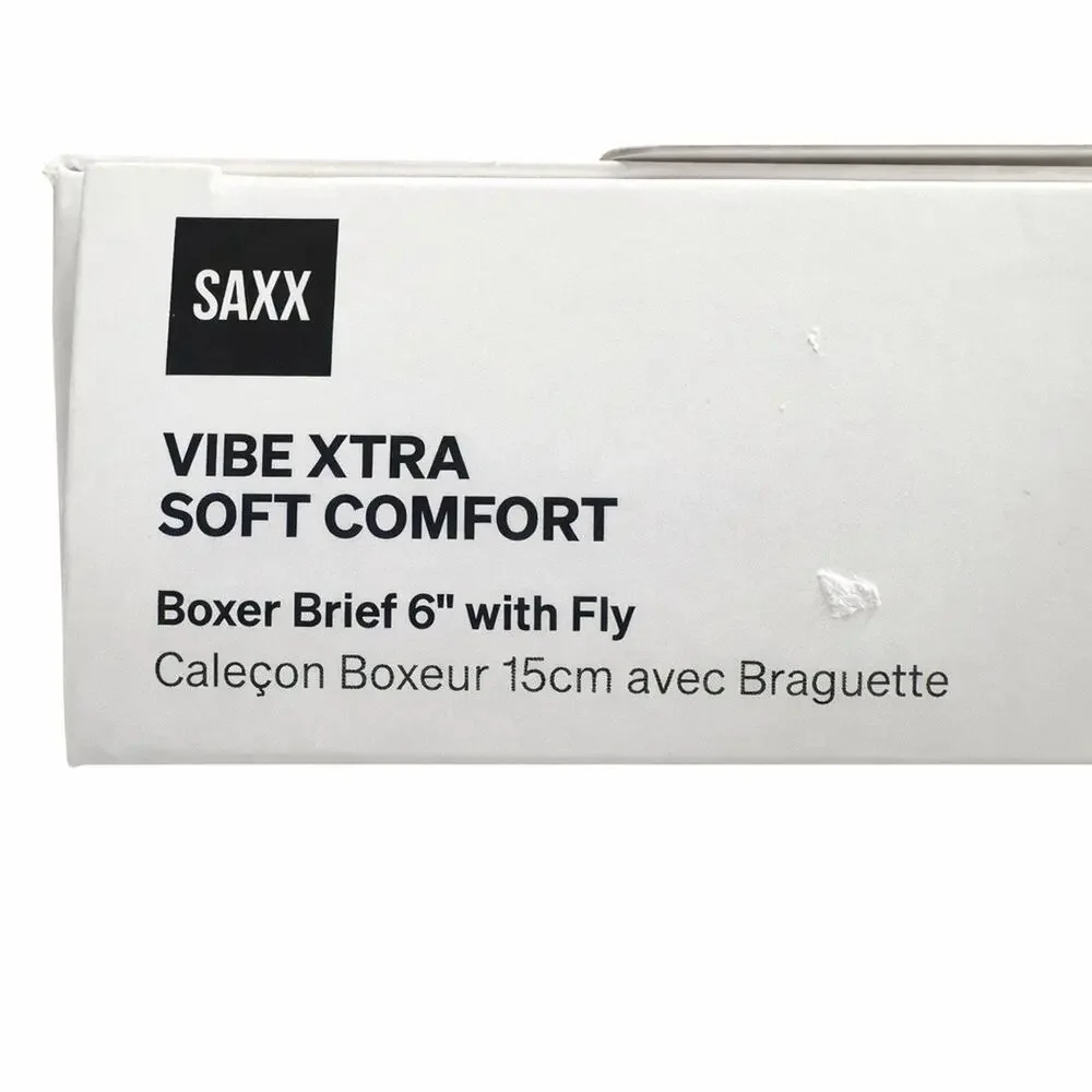 SAXX Vibe Xtra Soft Comfort Boxer Brief 6” Santa BallPark Pouch Fly Open XXL/TTG